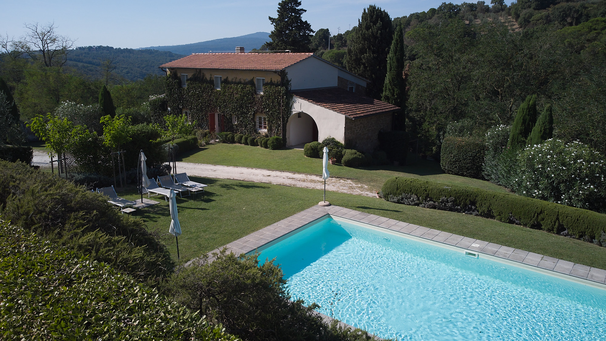 Villa and pool aerial